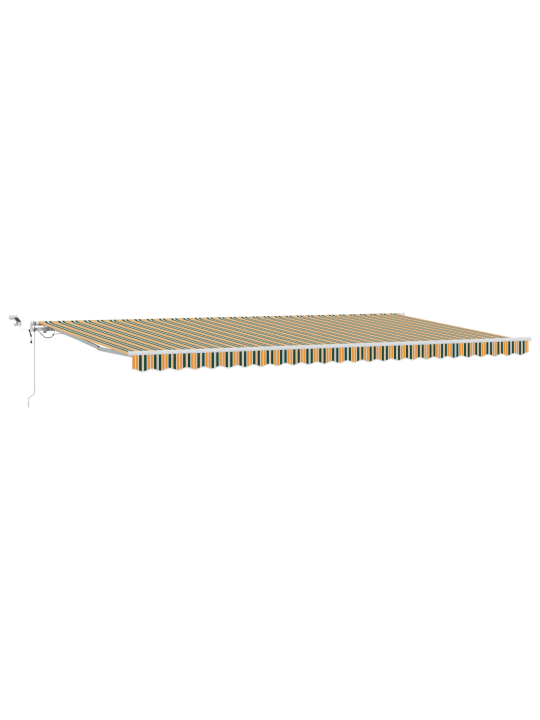 Automaatne sissetõmmatav varikatus lediga roheline ja kollane 600x350 cm