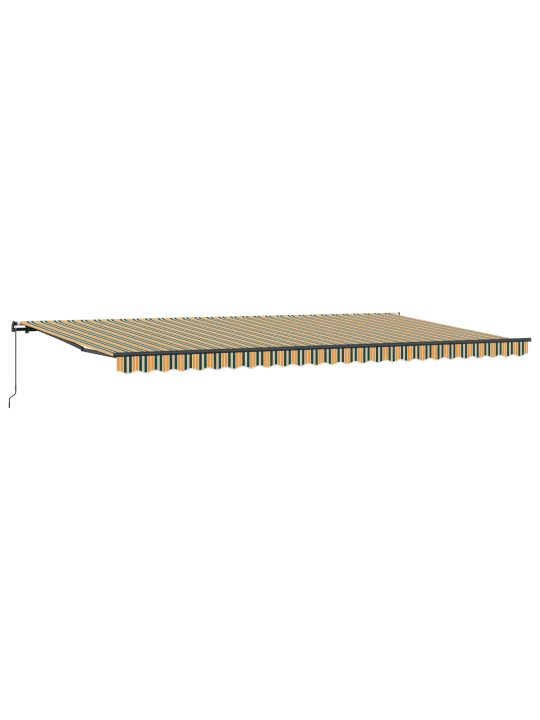 Käsitsi sissetõmmatav varikatus roheline ja kollane 600x350 cm