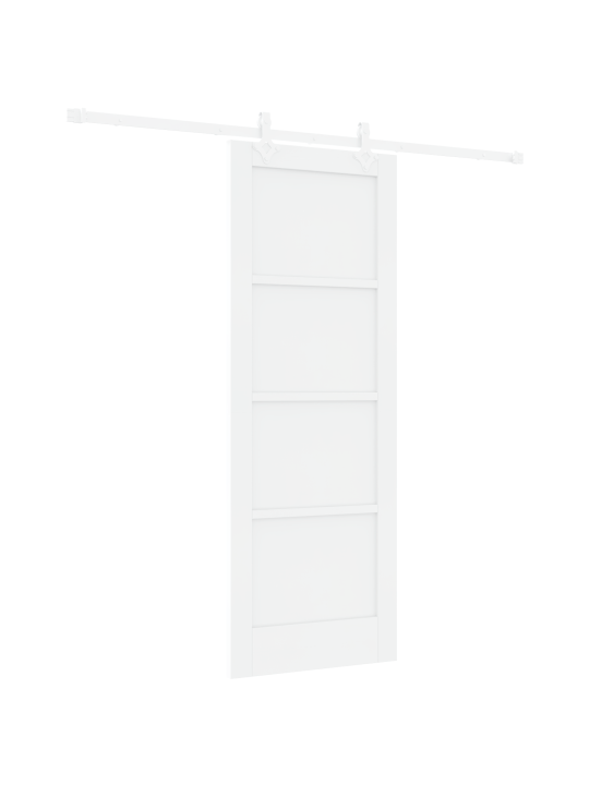 Libisev uks koos detailide komplektiga valge 73.5x198.5 cm tugev puit mänd