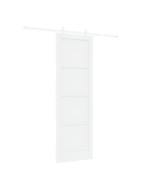 Libisev uks koos kinnituskomplektiga valge 78x232 cm tahke puit mänd