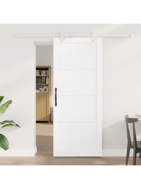Liuguks koos seadmega valge 83x202 cm tahke männipuit