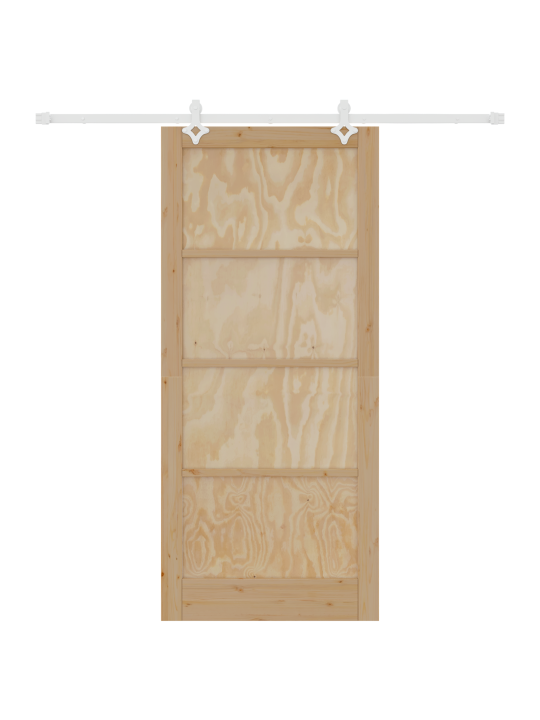 Libisev uks nurgaplaadi komplektiga 93x211 cm kindel puit männipuit