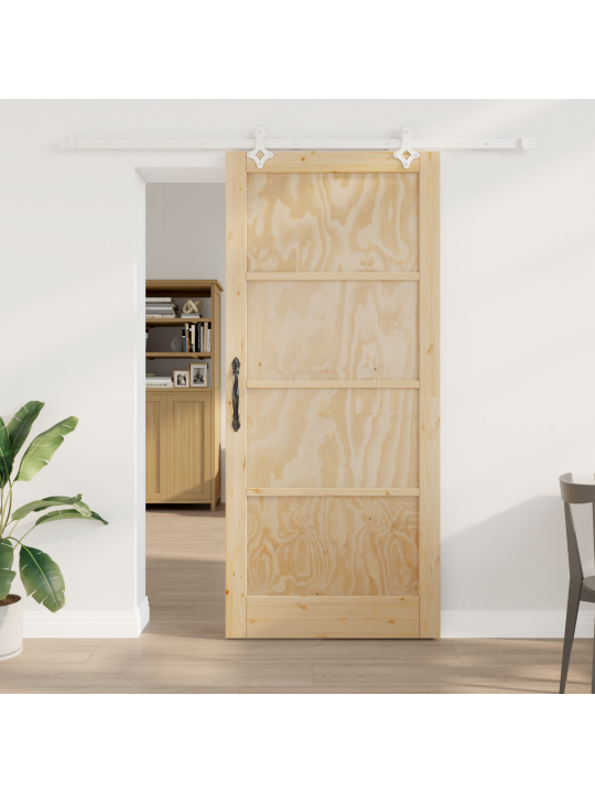 Libisev uks nurgaplaadi komplektiga 93x211 cm kindel puit männipuit