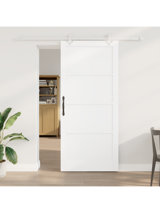 Liuguks koos tarvikute komplektiga valge 93x211 cm massiivne männipuit