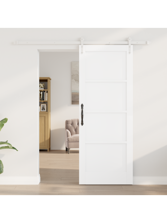 Lükkuuks koos riistade komplektiga valge 78x202 cm tugev puit mänd