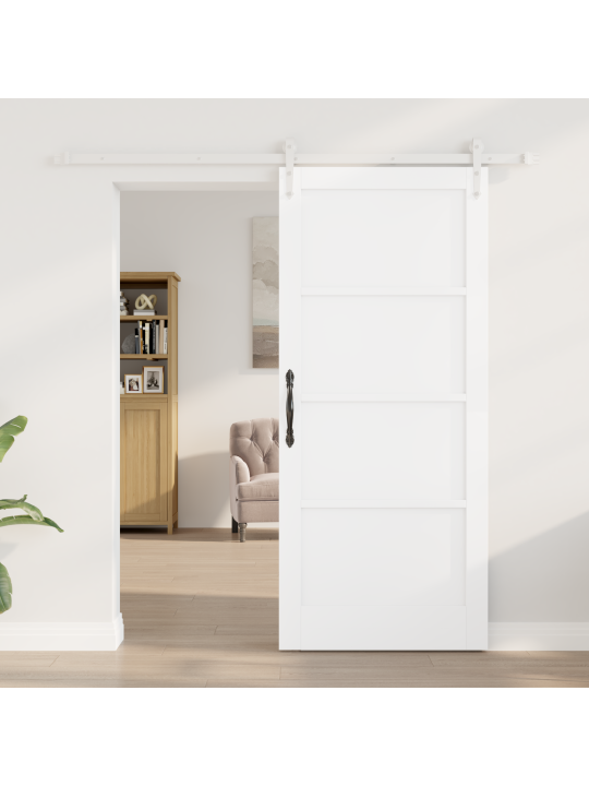 Liuguks koos tarvikute komplektiga valge 86x198.5 cm massiivne puit mänd