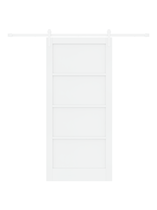 Liuguks koos tarvikute komplektiga valge 93x202 cm tugevast puidust mänd