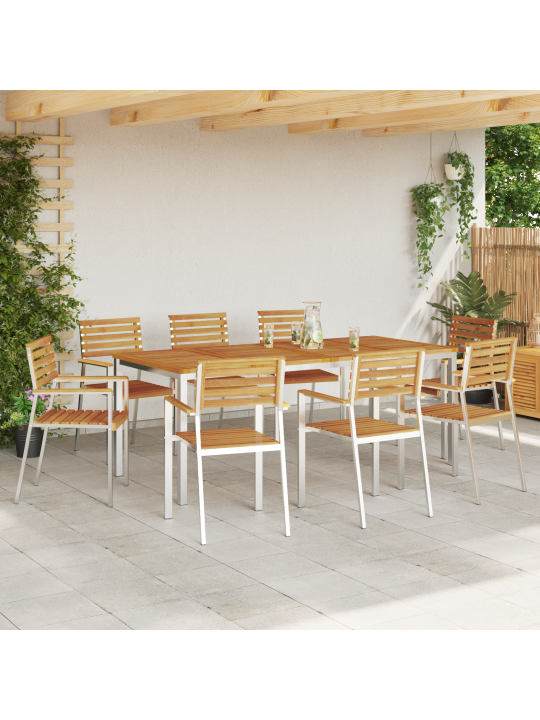 Kokkupandavad aia toolid 8 tk 54.5x56x89 cm tugevast puidust akaatsia