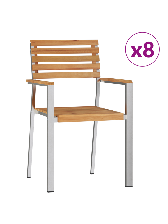 Virnastatavad aiamööblid 8 tk 54.5x56x89 cm puhas tiikpuu