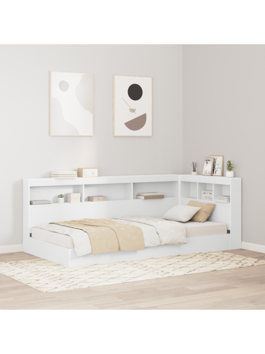Raamitav voodi valge 75x190 cm puit - komposiit