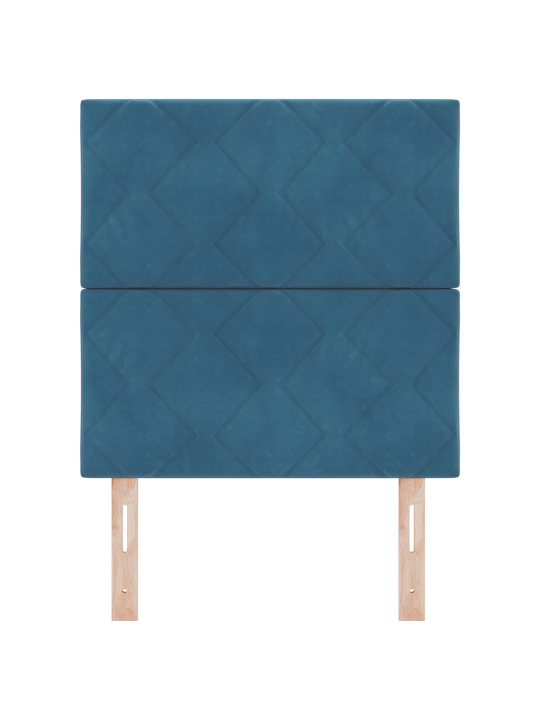 Voodiots teemantblokkmustriga tume sinine 80 cm samet