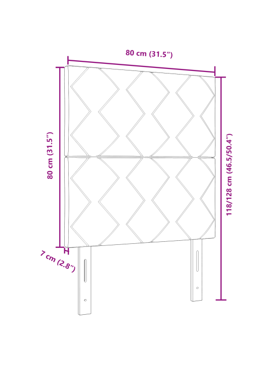 Voodiots teemantblokkmustriga tume sinine 80 cm samet