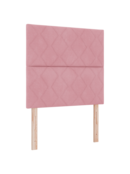Roosa voodiots teemantplokkidega 90 cm samet