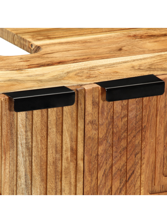 3-osaline kapp pruun 60x33x75 cm tugevast puidust akaatsiapuit