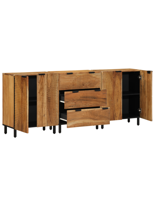 3-osaline kapp pruun 60x33x75 cm tugevast puidust akaatsiapuit