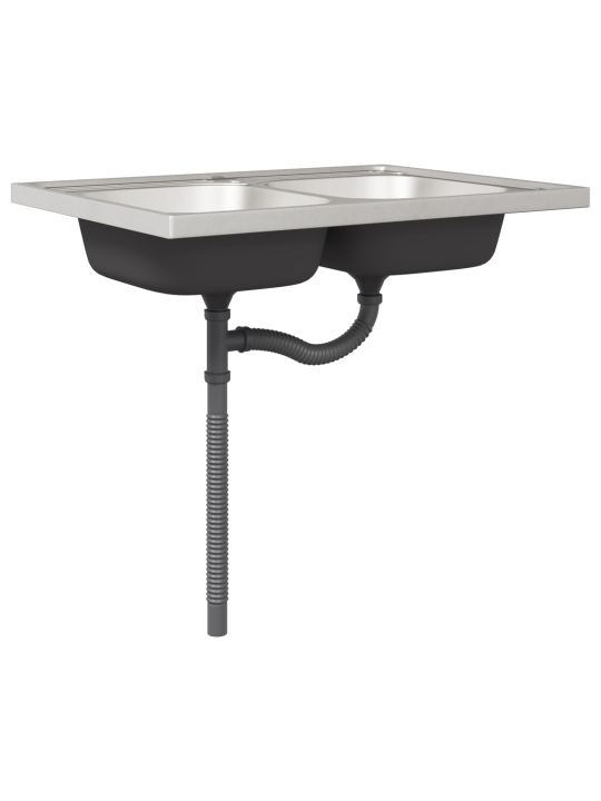 Sink base cabinet "porto" koos valamu pruun tamme 80x46x84,5 cm tehispuit