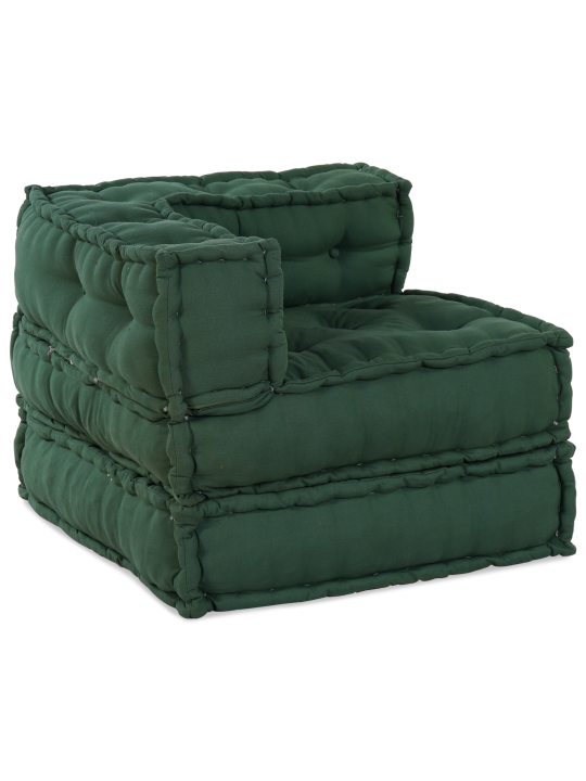 Pouffe 4tk komplekt roheline puuvill nurgapouffe, 70x70x54 cm