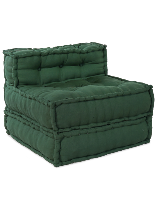 Pouffe 4tk komplekt roheline puuvill nurgapouffe, 70x70x54 cm