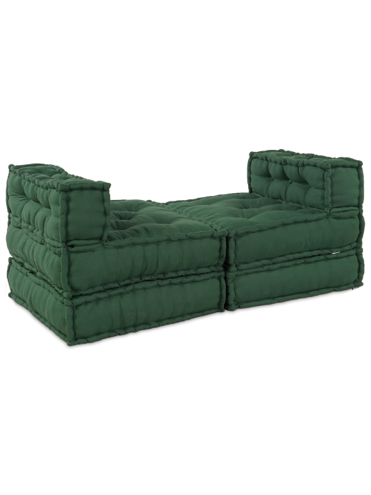 Pouffe 4tk komplekt roheline puuvill nurgapouffe, 70x70x54 cm