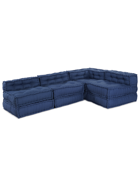 Moodsad puffide komplekt - 4 tükki indigo kangast
