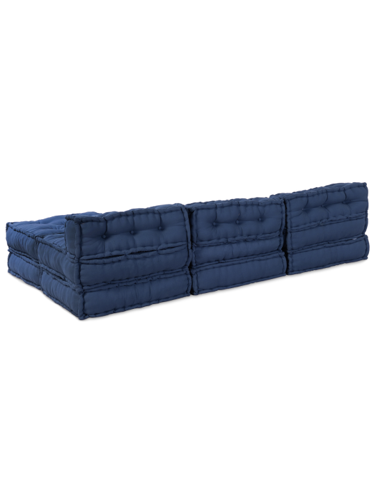 Moodulsuured pufid 4 tk indigo kangast