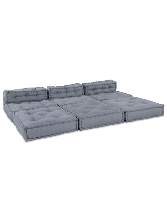 4-kohaline modulaarsel pouffe diivan konverteeritav hall tekstiil