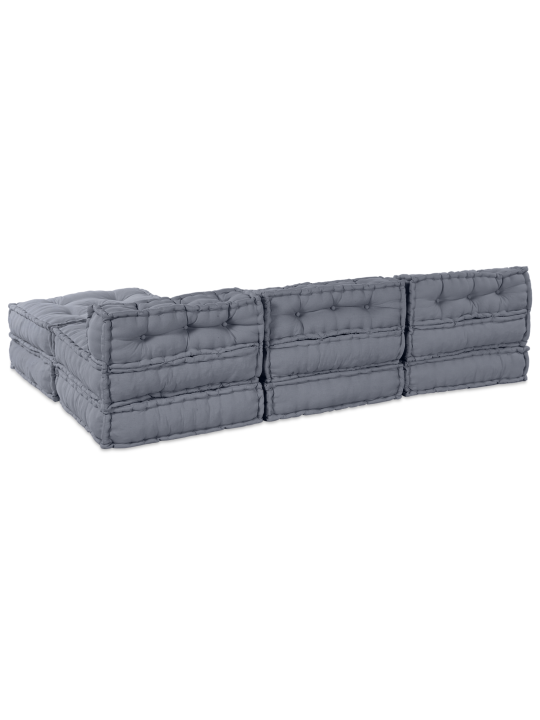 4-kohaline modulaarsel pouffe diivan konverteeritav hall tekstiil