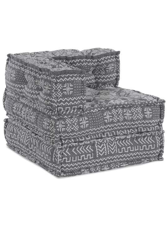 3-kohaline modulaarne pouffe diivan, muudetav helesinine kangas
