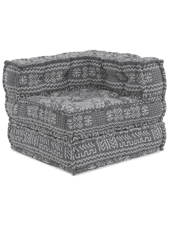 3-kohaline modulaarne pouffe diivan, muudetav helesinine kangas