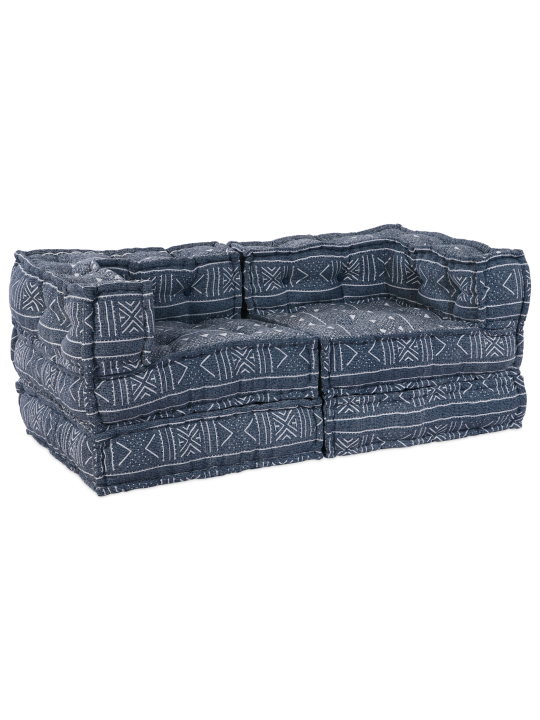 2-kohaline modulaarne pouffe diivan indigo kangaga