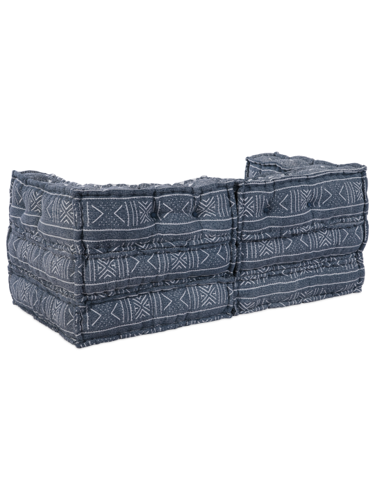 2-kohaline modulaarne pouffe diivan indigo kangaga