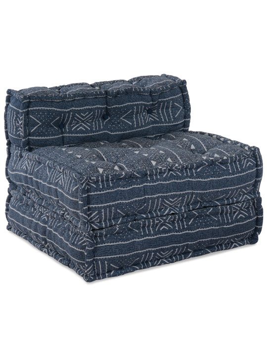 4-kohaline modulaarne pouf diivan, muudetav indigo kangas