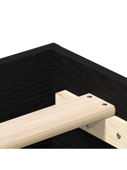 Voodi raam must tamm 200x200 cm inseneritud puit