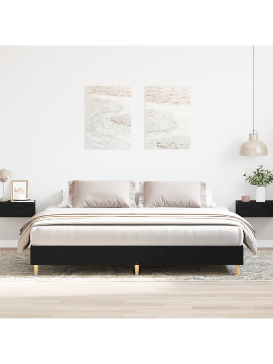 Voodi raam must tamm 200x200 cm inseneritud puit