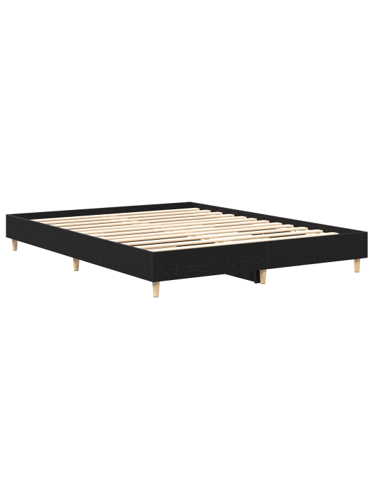 Voodi raam must tamm 150x200 cm töödeldud puit