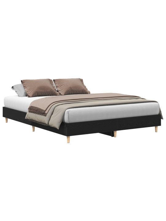 Voodi raam must tamm 150x200 cm töödeldud puit