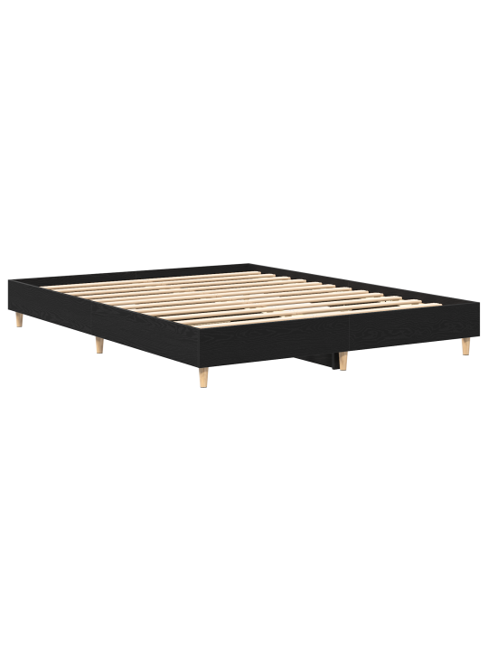 Voodiraam must tamm 140x200 cm töödeldud puit