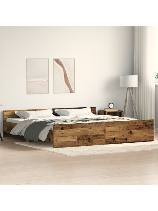 Voodiraam vana puu 200x200 cm inseneripuit