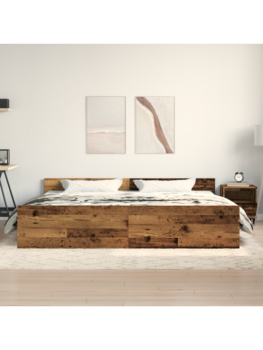 Voodiraam vana puu 200x200 cm inseneripuit