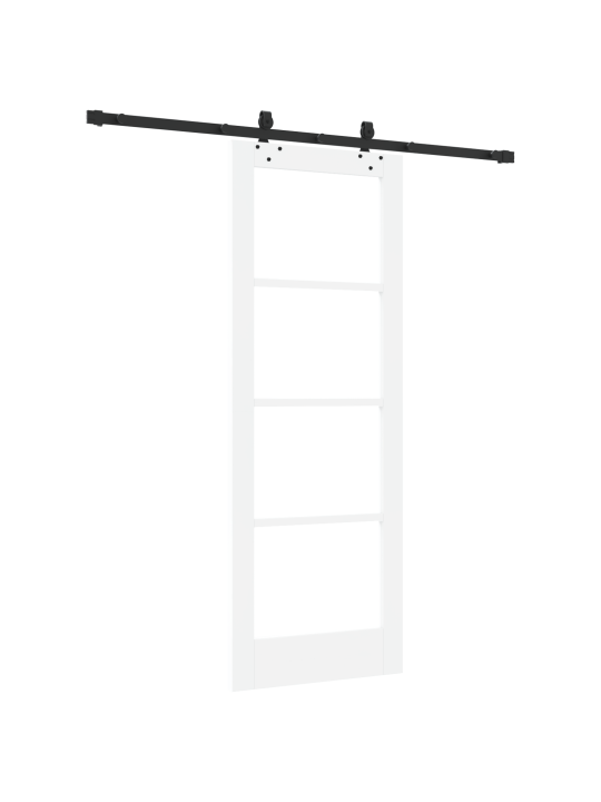 Libisemisuks koos riistvarakomplektiga 'orkdal'valge tugev puit ja klaas, siseruumide uks klaasiga 'orkdal'valge 73.5x198.5x4 cm