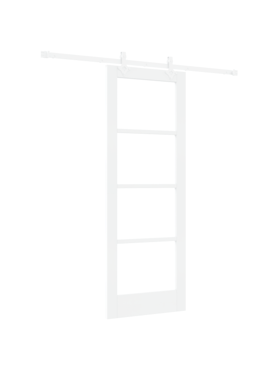 Liuguks koos tarvikute komplektiga valge 73.5x198.5 cm puit linda, sisesein klaasiga 'orkdal'valge 73.5x198.5x4 cm