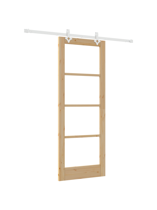 Libisev uks riistvaraga komplekt 78x202 cm kvaliteetne männipuit