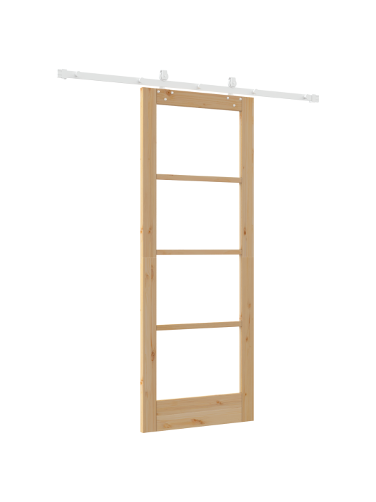 Libisev uks riistvaraga komplekt 78x202 cm kvaliteetne männipuit