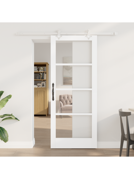 Liuguks koos kinnituskomplektiga valge 83x202 cm soliidne mänd