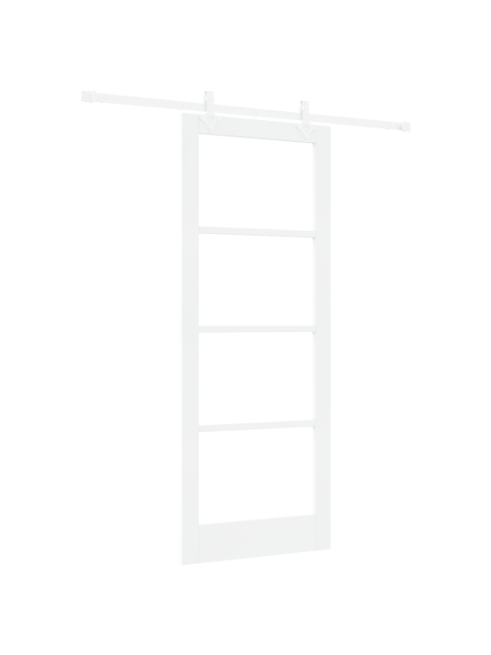 Libisev uks riistvara komplekt valge 83x211 cm massiivpuust männi