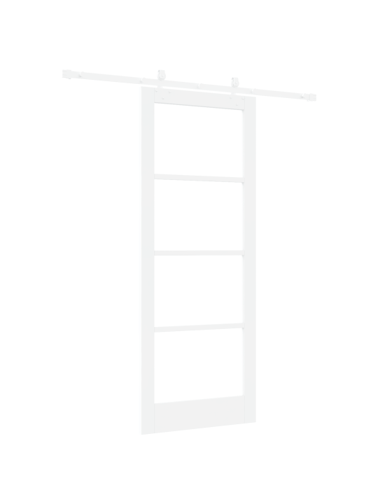 Libisev uks riistvara komplekt valge 83x211 cm massiivpuust männi