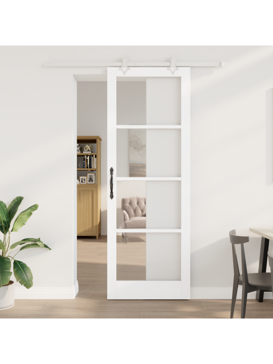 Liuguks riistvara komplektiga valge 83x232 cm täispuit kuusk