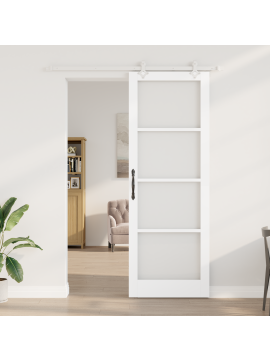 Liuguks riistvara komplektiga valge 83x232 cm täispuit kuusk