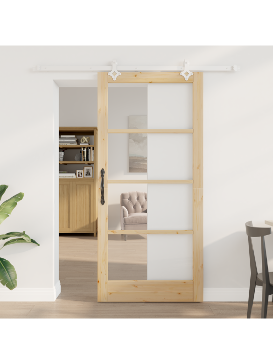 Libisev uks koos tööriistade komplektiga 93x202 cm solid wood pine