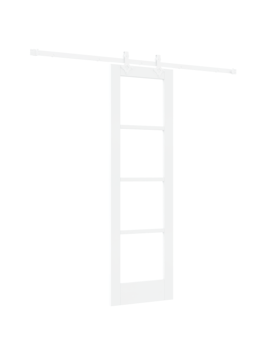 Libistatav uks riistvara komplektiga valge 61x198.5 cm tugevast puidust männi